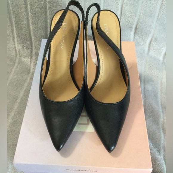 Lisa Vicky Piper Pointed Toe Slingback Pumps Size 6.5 - Picture 2 of 11